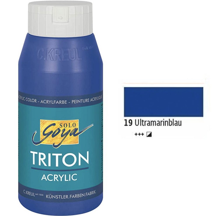 Краска акриловая Solo Goya "Triton" №19 Ультрамарин, 750мл.