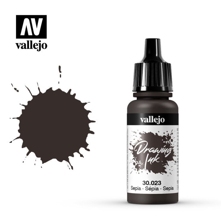 Тушь рисовальная Vallejo "Drawing ink" 30.023 Sepia, 17 мл
