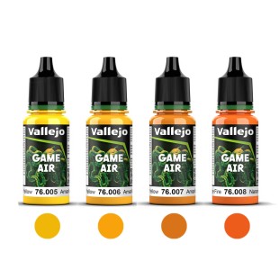 Набор красок для аэрографии Vallejo "Game Air" 4 штуки (№005, 006, 007, 008) по 18мл