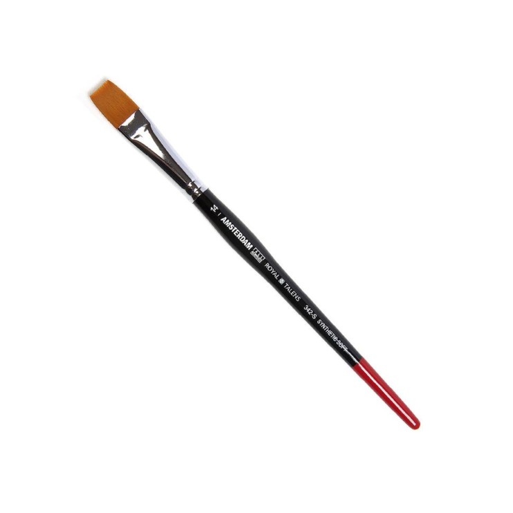 Кисть синтетика мягкая плоская "Amsterdam 342S" №14 на короткой ручке