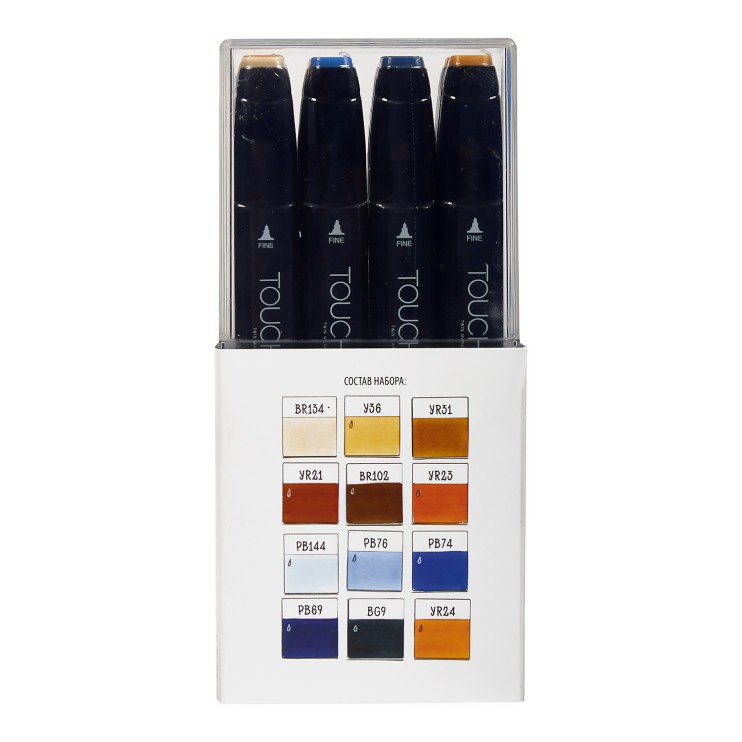 Набор маркеров Touch Twin "Оранжево-синие тона" 12 штук