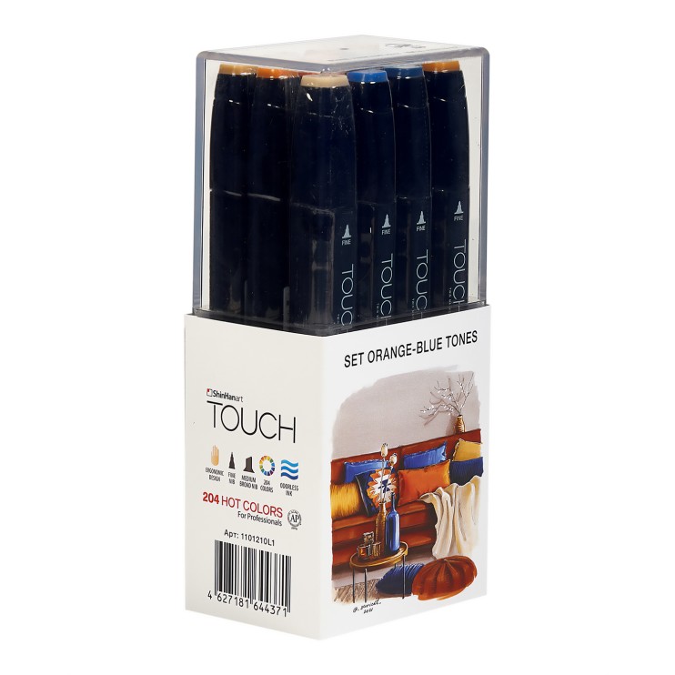 Набор маркеров Touch Twin "Оранжево-синие тона" 12 штук