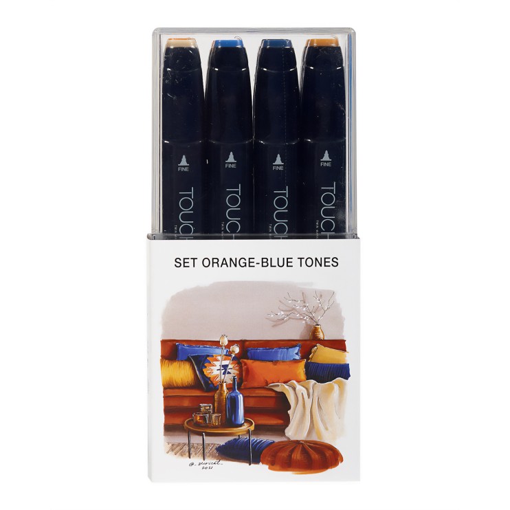 Набор маркеров Touch Twin "Оранжево-синие тона" 12 штук