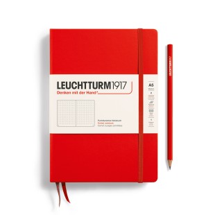 Блокнот в точку Leuchtturm1917 "Medium" A5, 125л, 80гр/м², твердая обложка,Красный (313627)