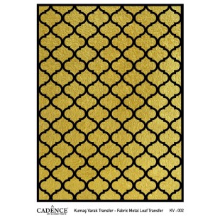 Трансфер по ткани Cadence "Fabric metal leaf transfer" 30X42см, Gold KV002 фон узор