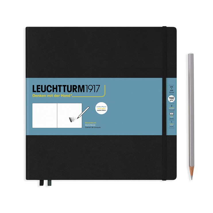 Скетчбук Leuchtturm1917 "Square" 22,5x22,5см, 56л, 150гр/м², твердая обложка, Черный (362358)