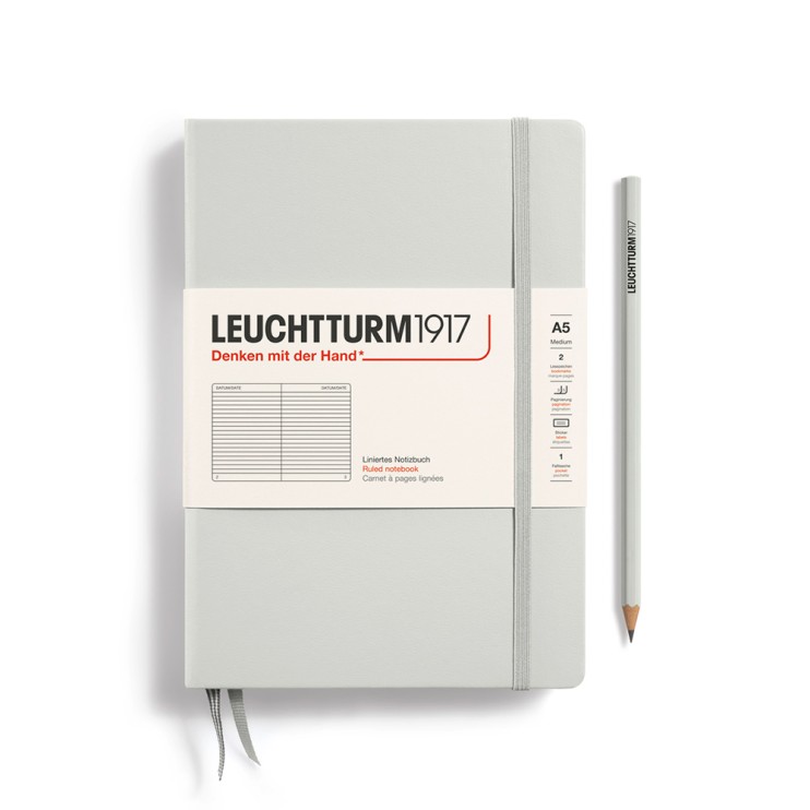 Блокнот в линейку Leuchtturm1917 "Natural Colors" A5, 126л, 80гр/м², твердая обложка, Серый светлый