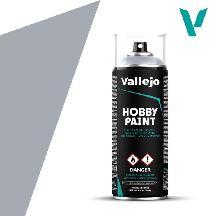 Грунт-краска универсальная Vallejo "Hobby Paint" Silver/ Серебро 28.021, 400 мл
