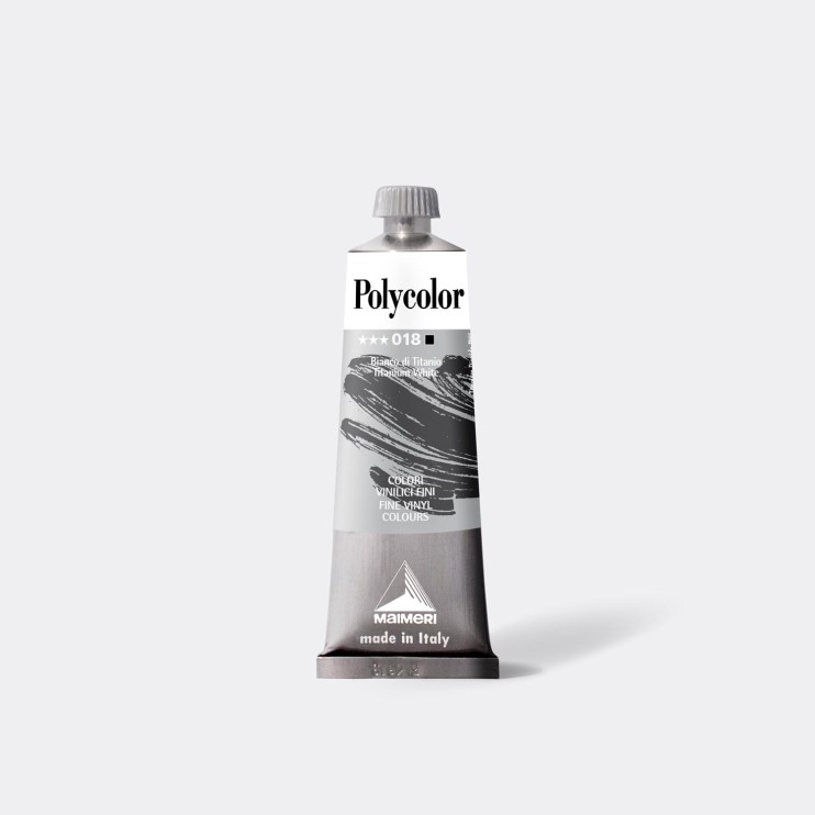 Краска акриловая Maimeri "Polycolor" 60 мл, №018 Titanium White/ Белила титановые