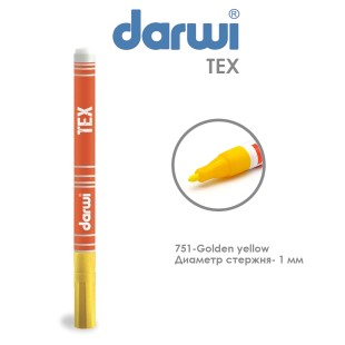 Маркер по текстилю Darwi "Tex" 1мм, №751 Золотисто-желтый