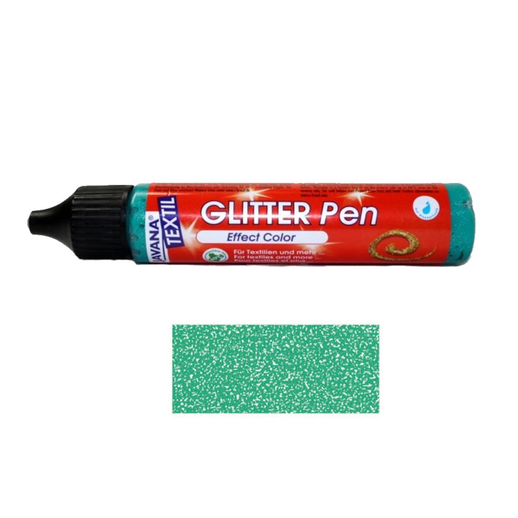 Краска текстильная Kreul "Javana Textil" 29мл, зеленая с глиттером