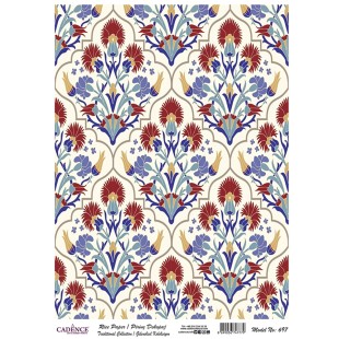 Рисовая карта для декупажа Cadence "Rice paper" 30х42см, RDP697 орнамент цветы крупный