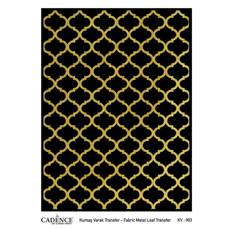 Трансфер "Fabric metal leaf transfer" 30X42см, Gold KV003 фон узор