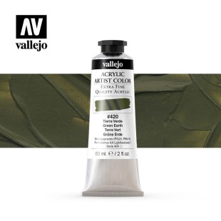 Акрил Vallejo "Artist color" #420 Green Earth/ Зеленая земля (60мл)