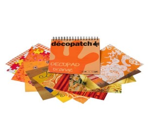 Блок бумаги для декупажа Decopatch "Decopad Colour Block" Orange, 48л, 15х16см (BLOC01)