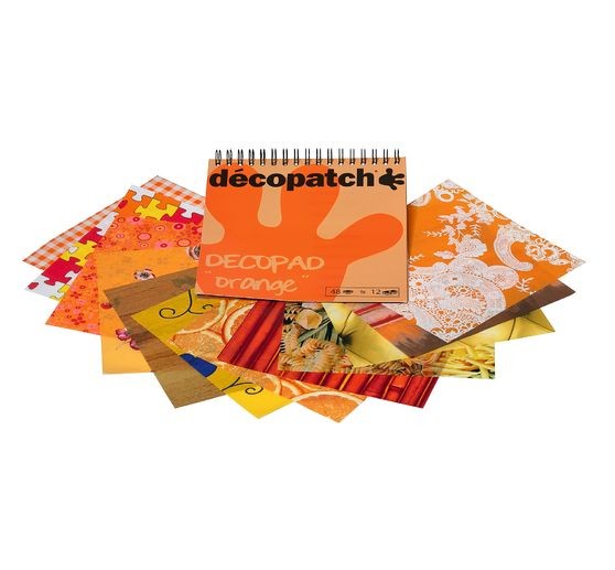 Блок бумаги для декупажа Decopatch "Decopad Colour Block" Orange, 48л, 15х16см (BLOC01)
