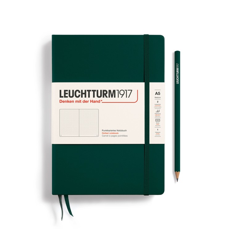 Блокнот в точку Leuchtturm1917 "Natural Colors" A5, 126л, 80гр/м², твердая обложка, Зеленый лес