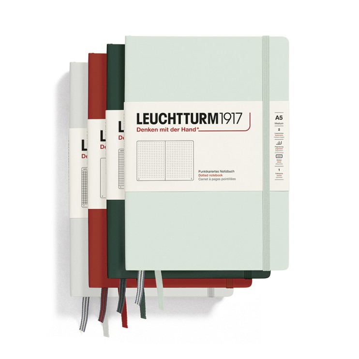 Блокнот в точку Leuchtturm1917 "Natural Colors" A5, 126л, 80гр/м², твердая обложка, Зеленый лес