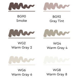Набор маркеров Sketchmarker Brush "Warm grey" 6 цветов