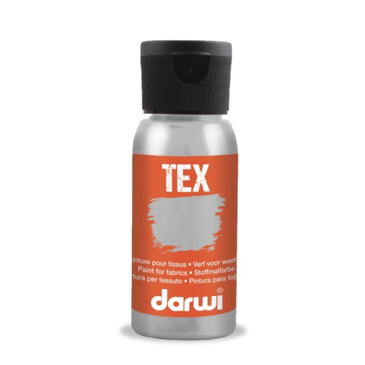 Краска по ткани Darwi "Tex fabric paints" 080 Silver (Серебро), 50 мл (0100050080)