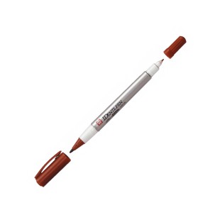 Маркер Sakura "Identi Pen" двусторонний перманентный, стержнь 0,4-1,0мм, Коричневый