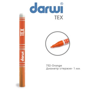 Маркер по текстилю Darwi "Tex" 1мм, №752 Оранжевый