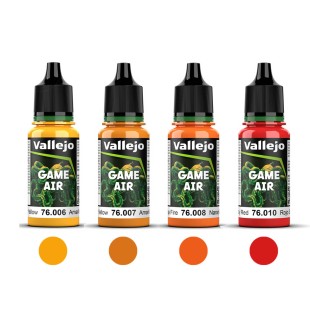 Набор красок для аэрографии Vallejo "Game Air" 4 штуки (№006, 007, 008, 010) по 18мл
