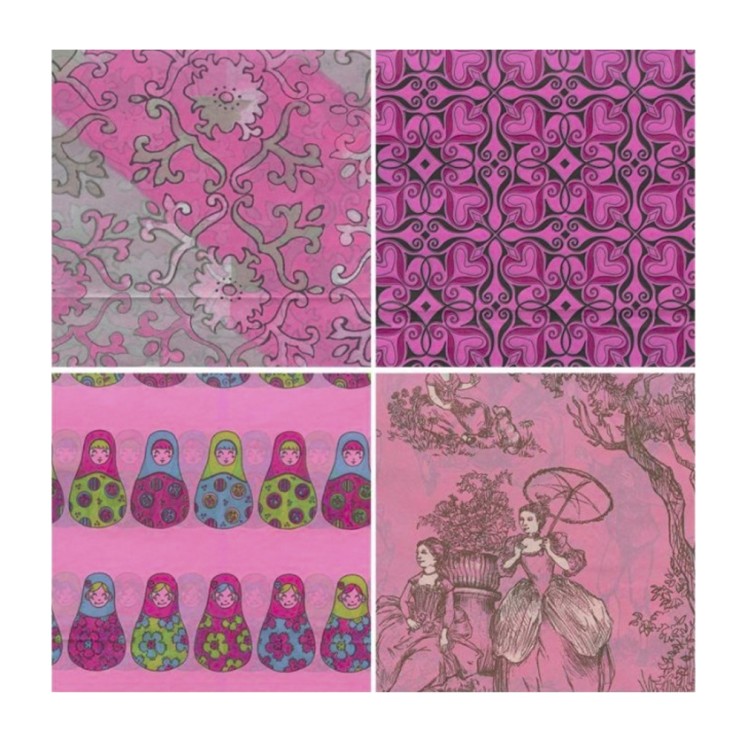 Блок бумаги для декупажа Decopatch "Decopad Colour Block" Pink, 48л, 15х16см (BLC02)