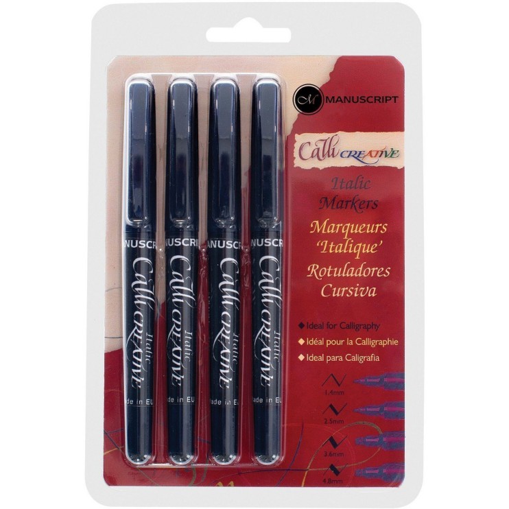 Набор маркеров Manuscript "CalliCreative" 4 штуки с плоскими наконечниками (F/M/B/EB), черные
