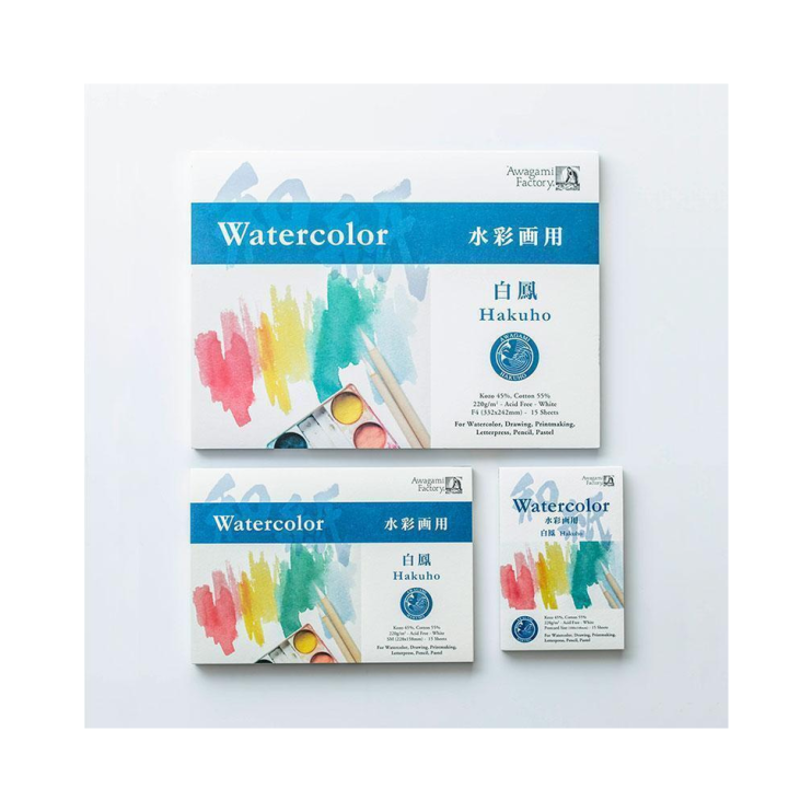 Открытки для акварели Awagami "Hakuho" 14,8х10см, 15л, 220г,м