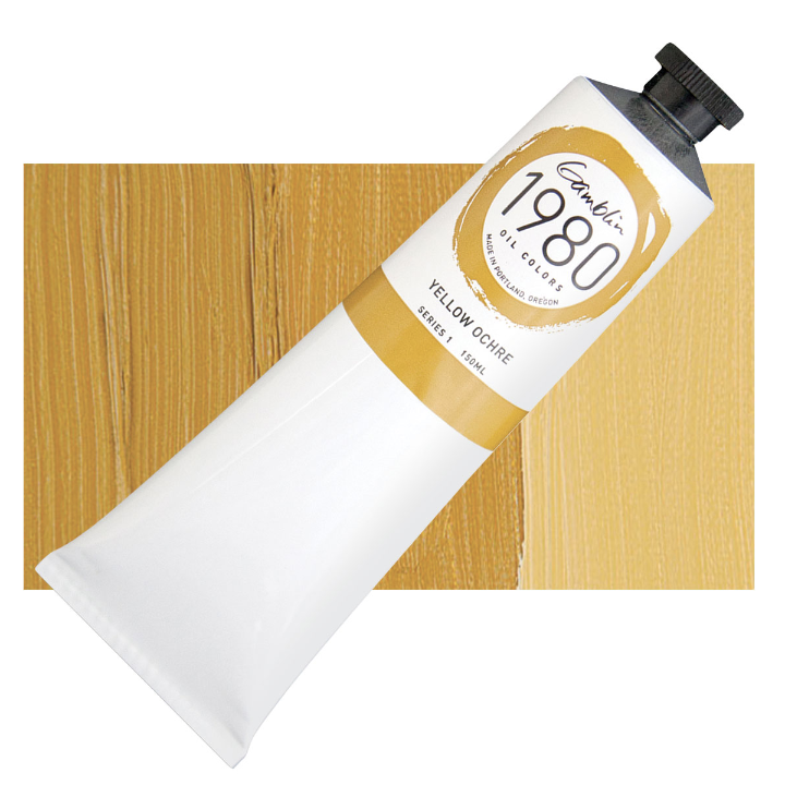 Масляная краска "Gamblin 1980" Yellow Ochre (охра желтая), туба 150мл. 