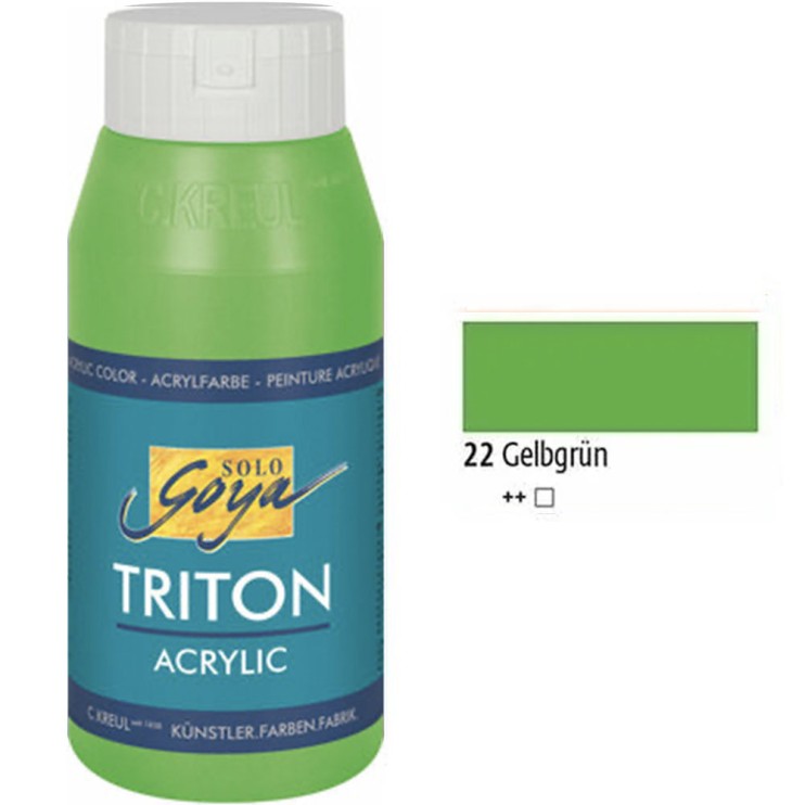 Краска акриловая Solo Goya "Triton" №22 Желто-зеленый, 750мл.