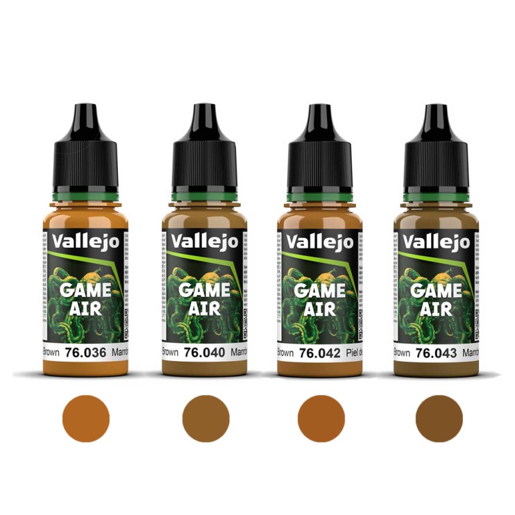 Набор красок для аэрографии Vallejo "Game Air" 4 штуки (№036, 040, 042, 043) по 18мл