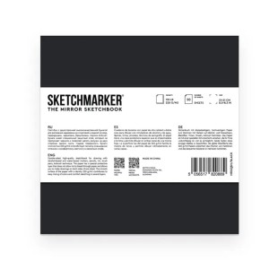 Скетчбук Sketchmarker "The Mirror" 21х21см, 50л, 220г/м2, твердая обложка, Черная