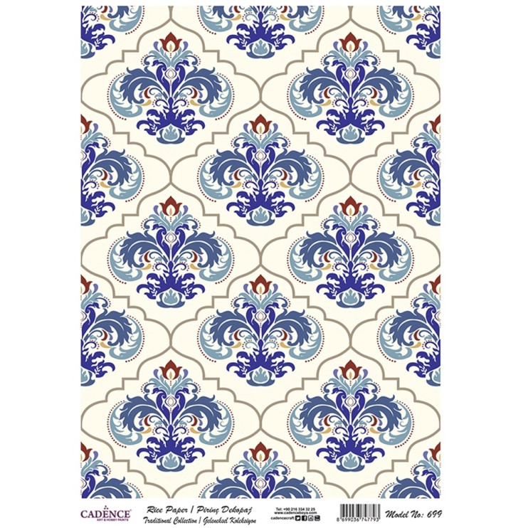 Рисовая карта "Rice paper" 30х42см, RDP699 вензеля крупные