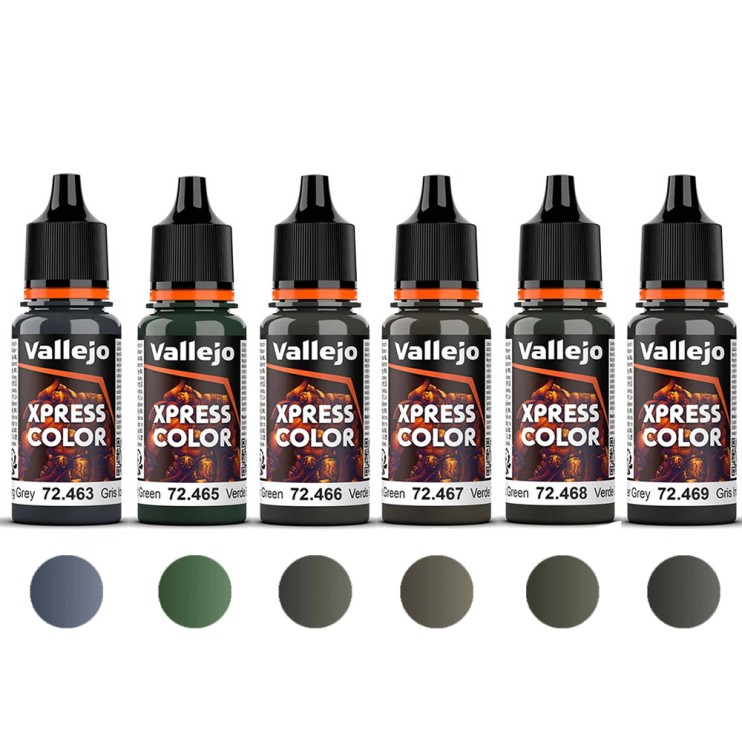 Краска для моделизма Vallejo "Game Color XPress" 6 штук (№463, 465, 466, 467, 468, 469) по 18мл