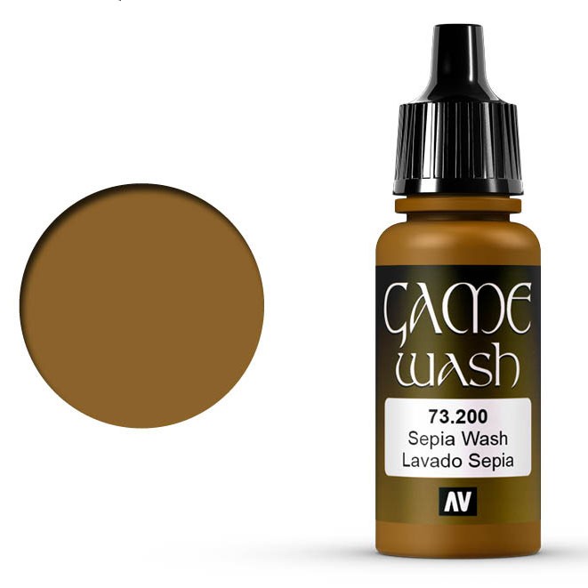 Проливка для моделизма Vallejo "Game Color Wash" 73.200 (Sepia), 17мл