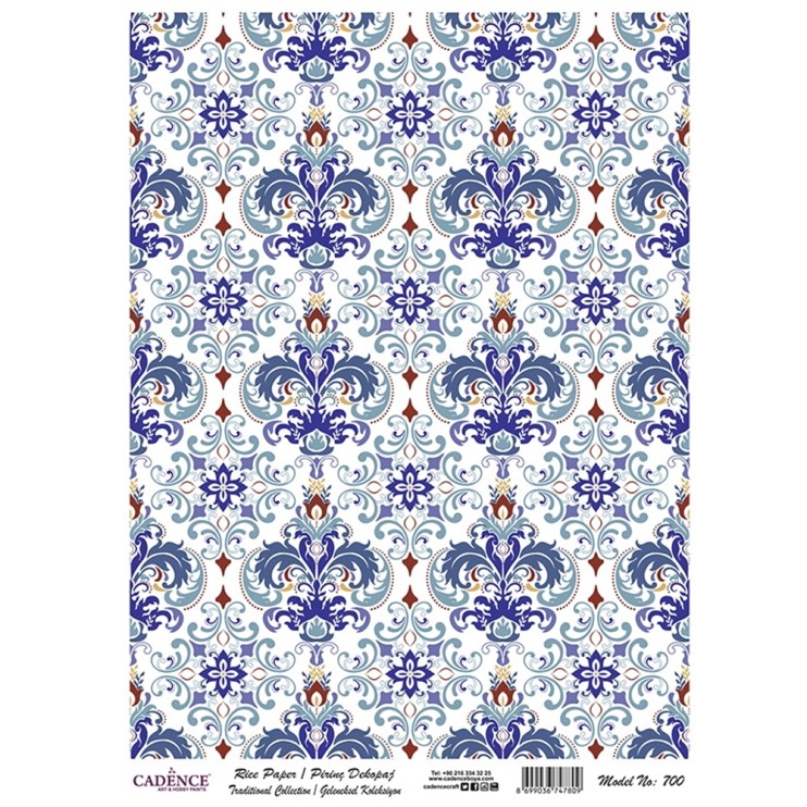 Рисовая карта "Rice paper" 30х42см, RDP700 вензеля мелкие