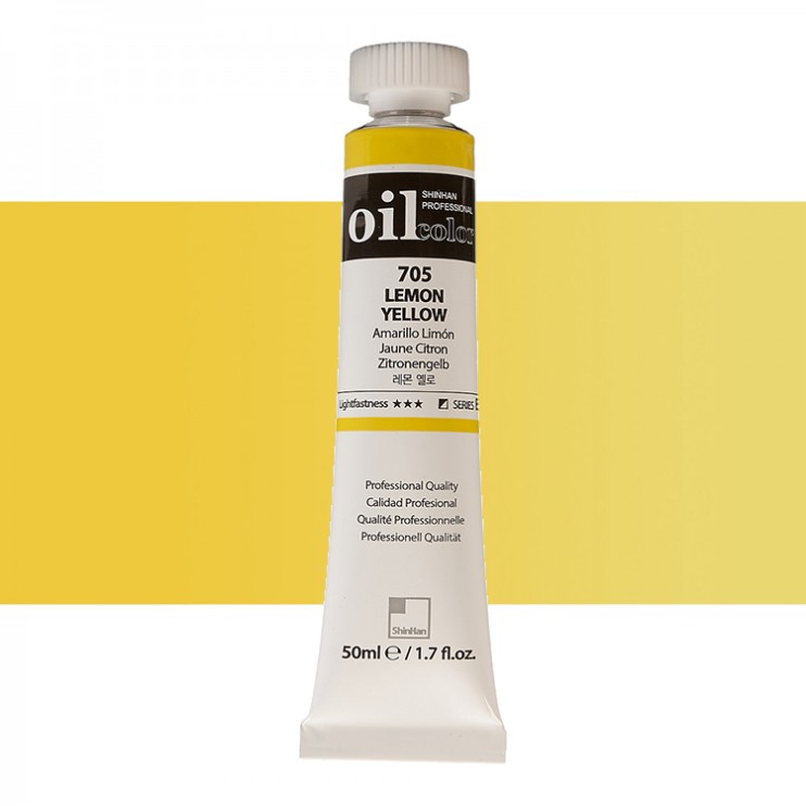Краска масляная ShinHan "Professional" №705 Желтый лимонный, туба 50мл 