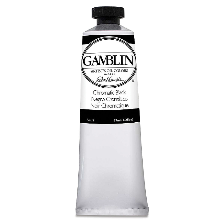 Масляная краска Gamblin "Artist" Chromatic Black (черный хроматический), туба 37мл. 
