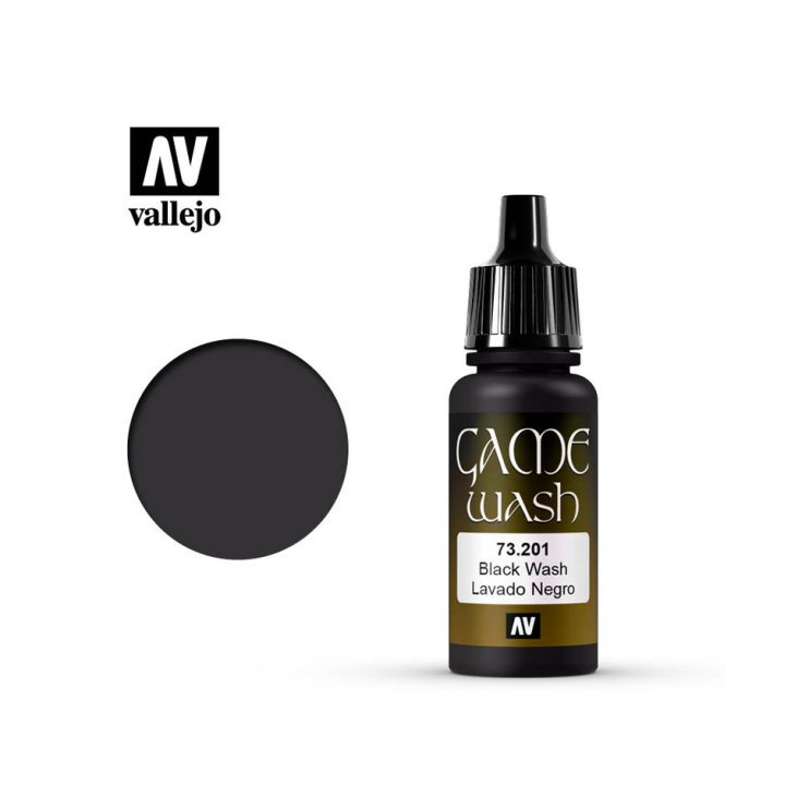 Проливка для моделизма Vallejo "Game Color Wash" 73.201 Black, 17мл