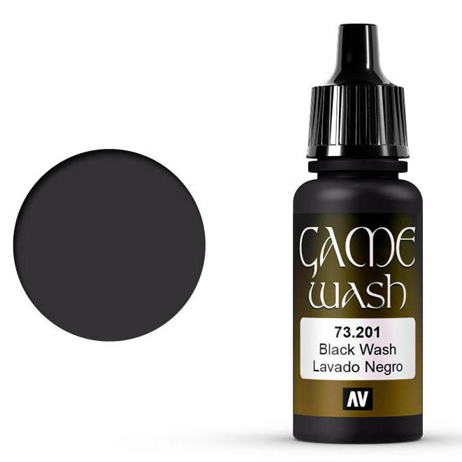 Проливка для моделизма Vallejo "Game Color Wash" 73.201 Black, 17мл