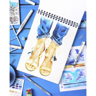 Скетчбук на спирали Sketchmarker "The Mirror" A4, 30л, 220гр/м², мягкая обложка, Белый