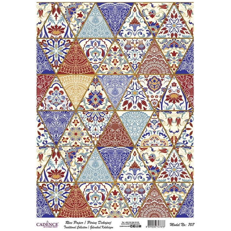 Рисовая карта "Rice paper" 30х42см, RDP707 плитка треугольники