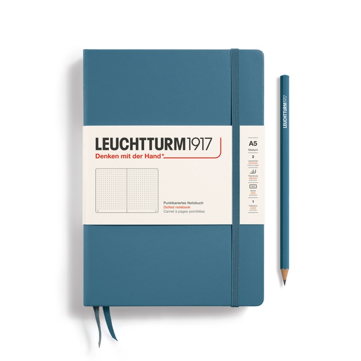 Блокнот в точку Leuchtturm1917 "Medium" A5, 125л, 80гр/м², твердая обложка,Синий Камень (363334)