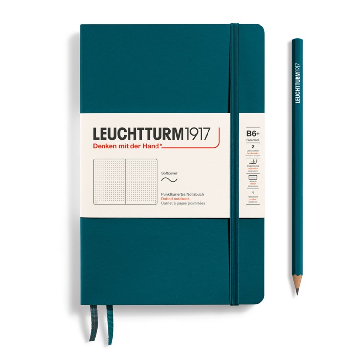 Блокнот в точку Leuchtturm1917 "Paperback" B6+, 61л, 80гр/м², мягкая обложка, Зеленый Океан