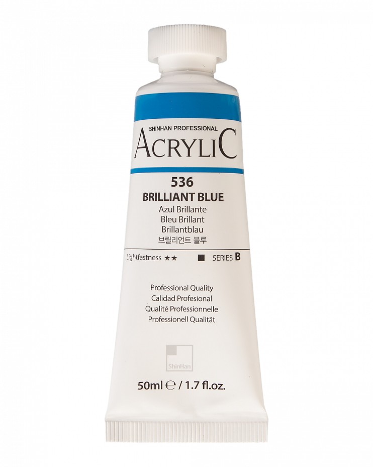 Краска акриловая ShinHan "Professional" №536 Синий бриллиантовый, туба 50мл 