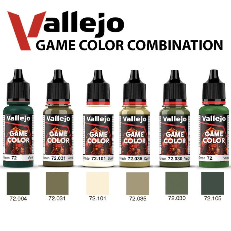 Набор красок для моделизма Vallejo "Game Color" 6 штук (№064, 031, 101, 035, 030, 105) по 18мл