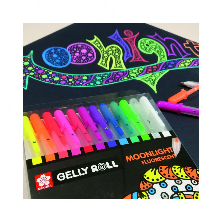 Набор ручек гелевых Gelly Roll "Moonlight" Флюорисцентные 12 цветов