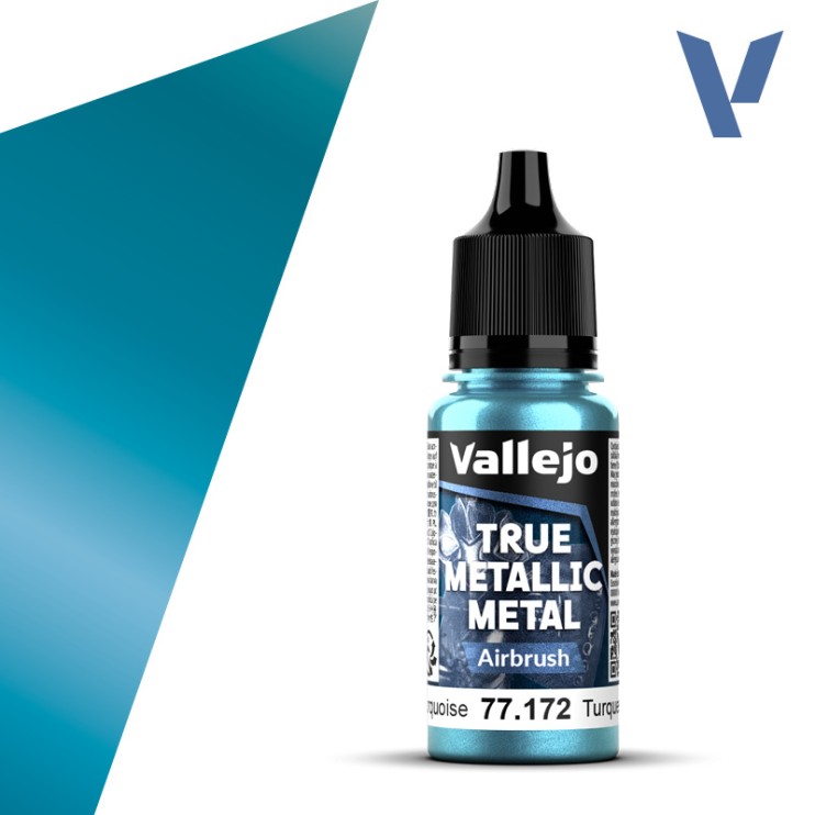 Краска для аэрографии Vallejo "True Metallic Metal" 77.172 Hydra Turquoise, 18мл